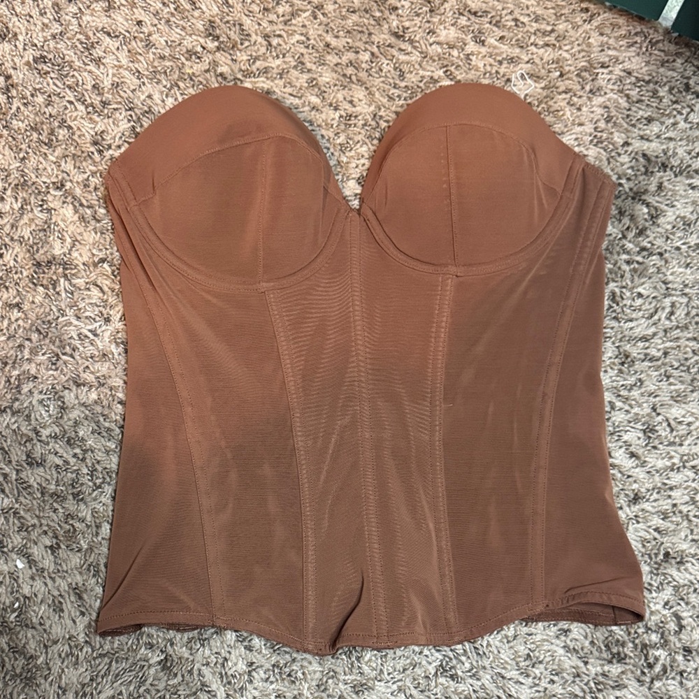 Savage X Fenty Brown Strapless Corset Top
